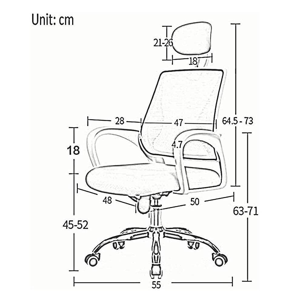Ergonomic Mesh Office Chair with Adjustable Armrests & Swivel Base - Comfortable Computer Desk Chair for Home, Office & Students - Perfect for Long Work Hours, Gaming & Online Classes