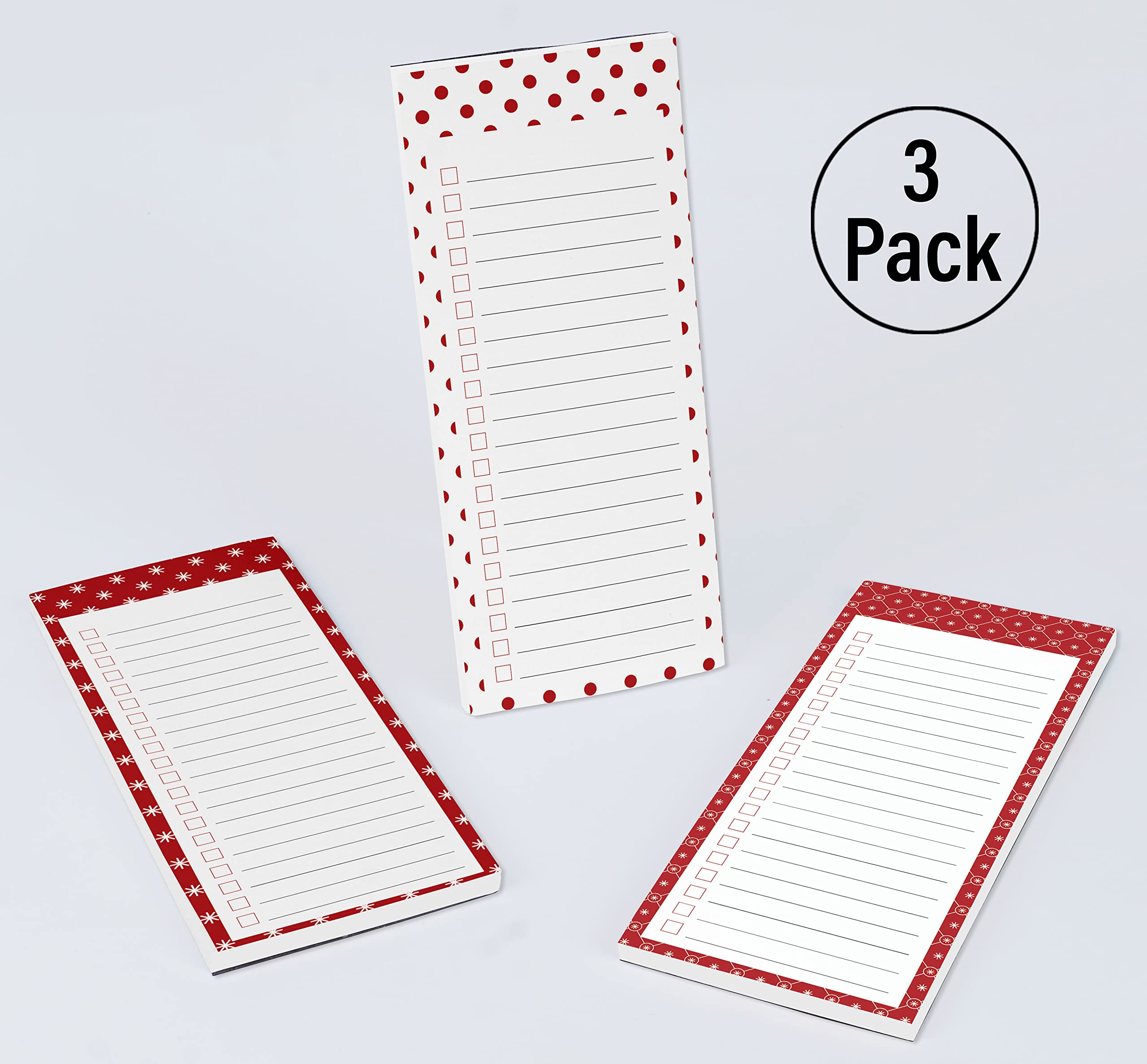 3-Pack Magnetic Fridge To-Do List Notepads - Dot Design Memo Pads for Refrigerator (50 Sheets Each) - Perfect for Kitchen Organization, Grocery Lists & Family Reminders