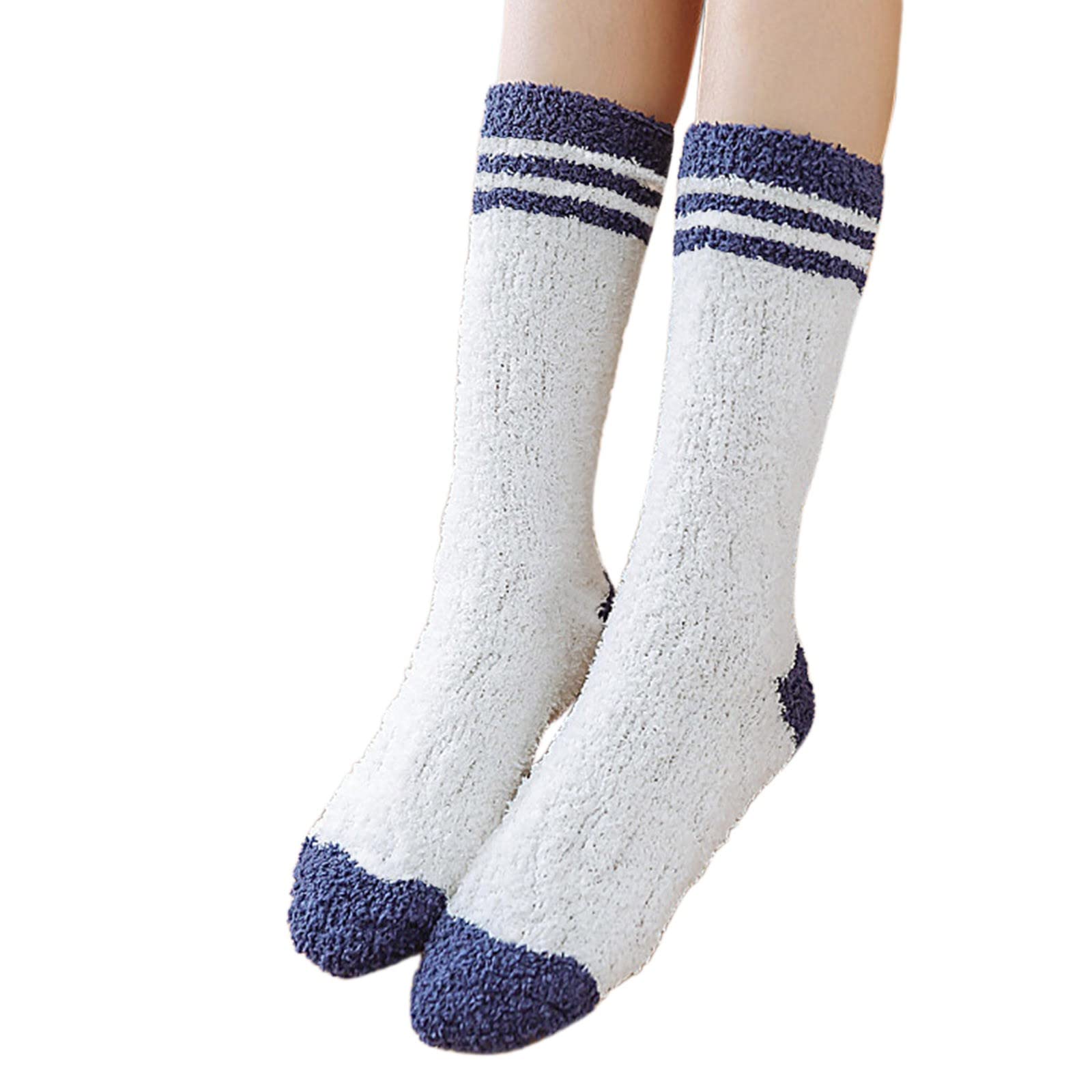 Women's Warm Fuzzy Slipper Socks - Cozy Winter Sleeping Socks with Elastic Cuff for Indoor Comfort, Home Lounging & Cold Weather Wear