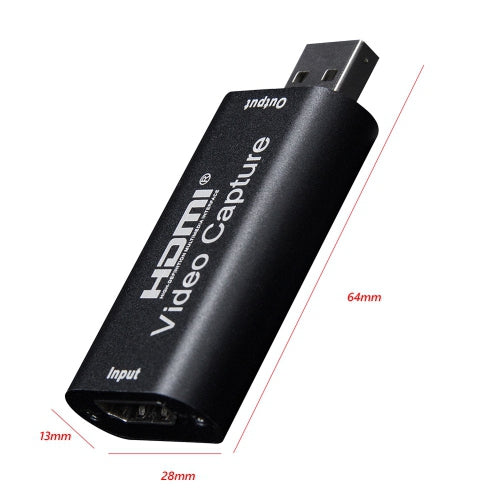 HDMI to USB 2.0 Video Capture Card Adapter - 1080p HD Live Streaming & Recording Device for Gaming, Webinars, Video Conferencing (Plug & Play) - Perfect for Twitch, YouTube, Zoom & Online Classes