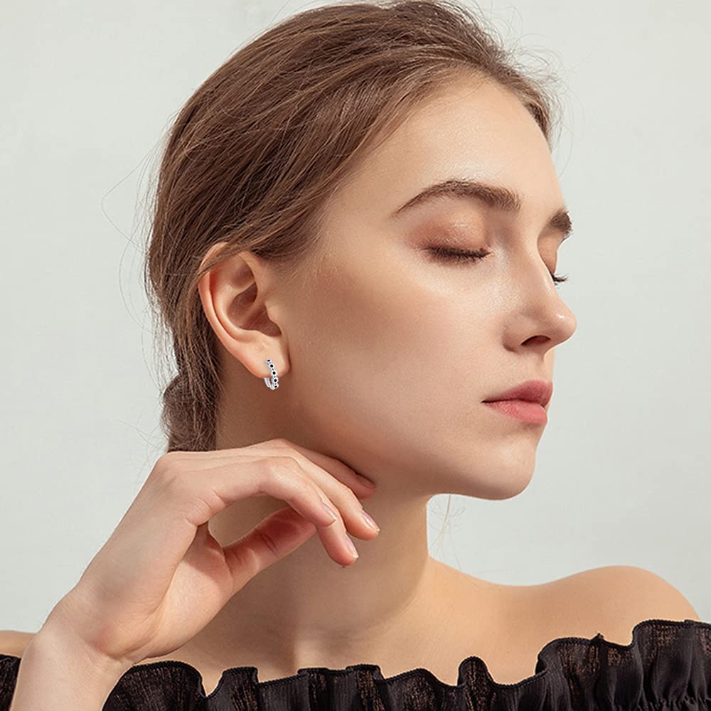 CiNily Small Hoop Earrings for Women - 14K Gold Plated Flower Cubic Zirconia Huggie Earrings - Hypoallergenic Cartilage Earrings for Girls - Perfect for Everyday Wear, Parties & Gifts