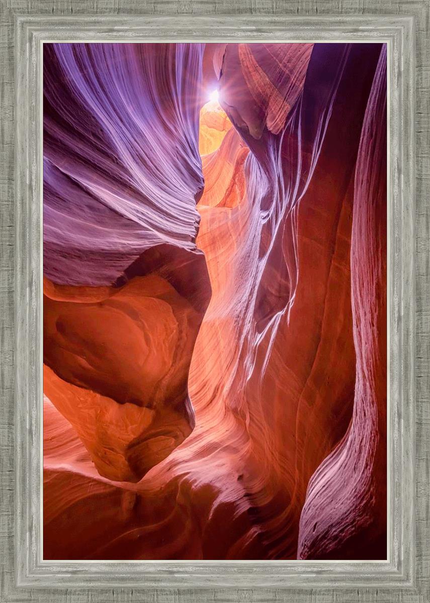 Antelope Canyon Sunburst Wall Art - Stunning Desert Landscape Photography Print for Home & Office Decor | Perfect for Living Room, Bedroom, or Gift