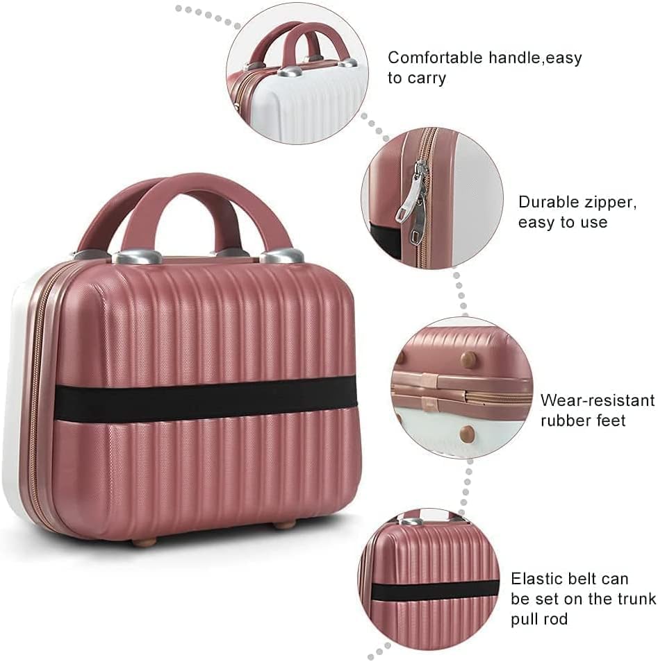 DROZIP Hard Shell Makeup Travel Case - Waterproof ABS Cosmetic Organizer Bag with Elastic Bands, Portable Mini Toiletry Bag for Lipstick, Eyeliner & Skincare | Perfect for Travel, Gym & Daily Organization