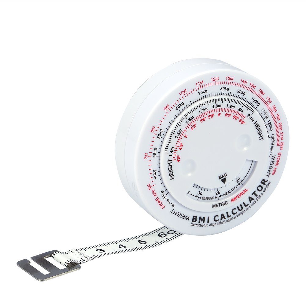 Retractable Body Measuring Tape - Accurate Fitness Measurement for Arms, Chest, Thigh & Waist | BMI Calculator | Perfect for Home Gym, Weight Loss Tracking & Health Goals