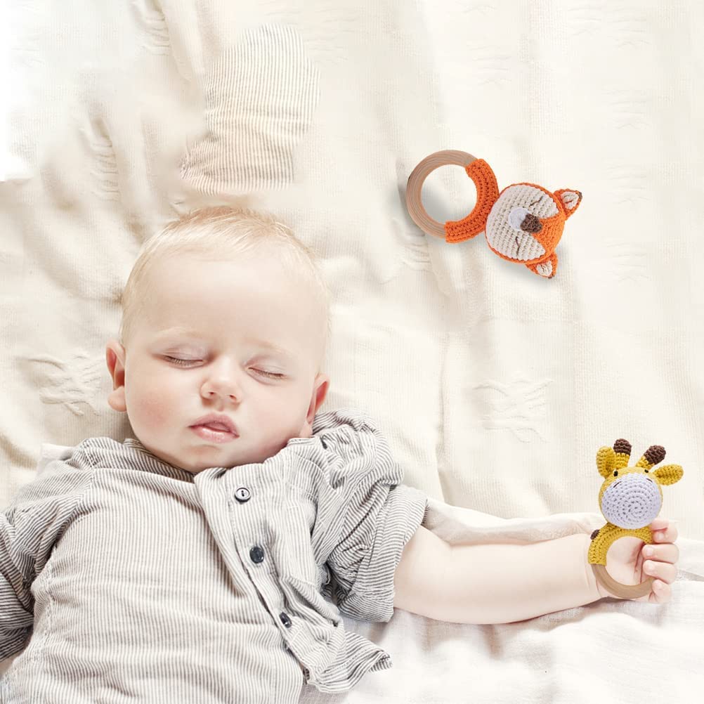 Wooden Baby Rattle Toy - Natural Giraffe Shaker for Newborns | Perfect Easter Gift for Boys & Girls