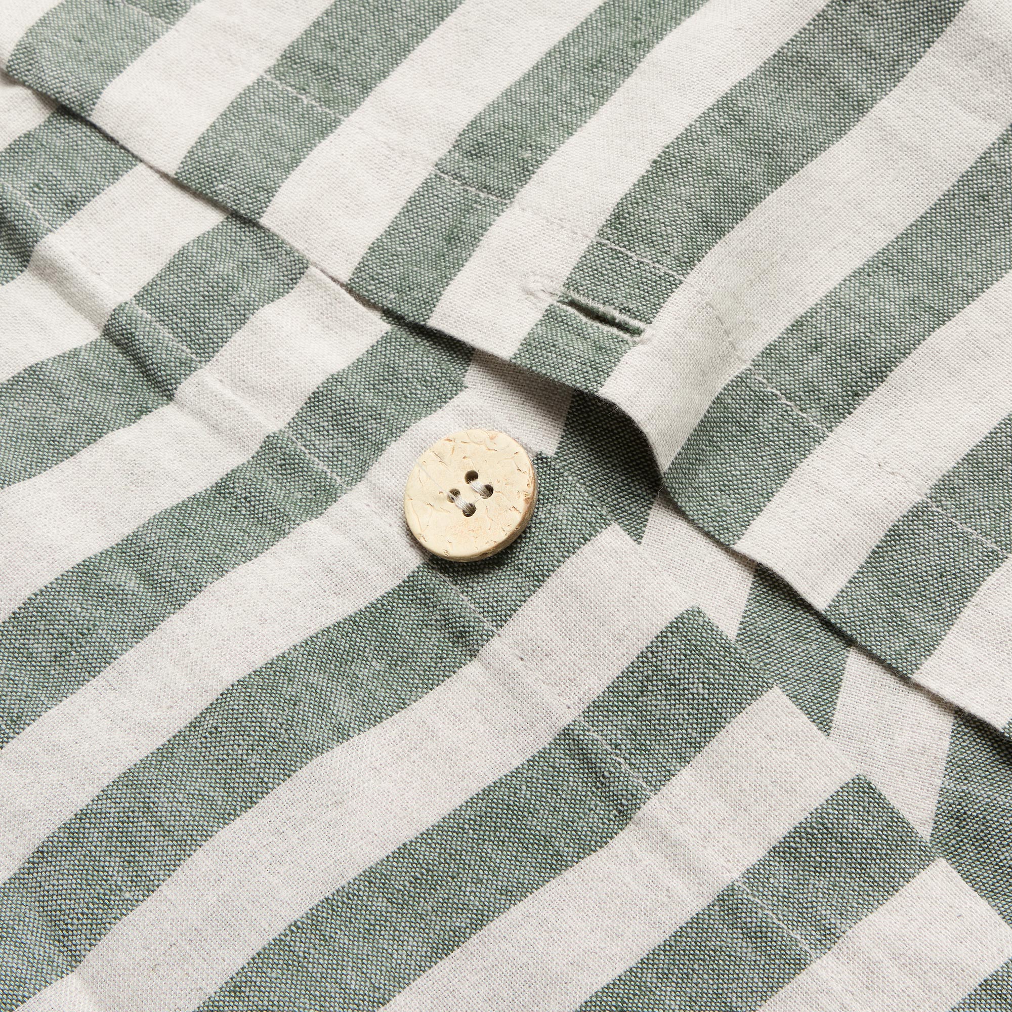 Fern Green Pembroke Stripe Linen Blend Duvet Cover Set - Soft & Breathable Bedding for All Seasons - Perfect for Master Bedroom, Guest Room & Vacation Homes