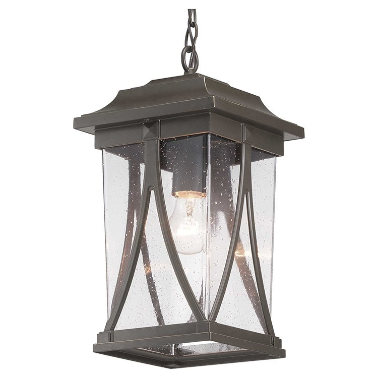 Abbott Single Light Outdoor Hanging Lantern - Weatherproof Porch Light Fixture for Patio, Garden & Entryway - Classic Black Exterior Wall Sconce with Clear Glass Shade - Perfect for Front Door, Backyard & Deck Lighting