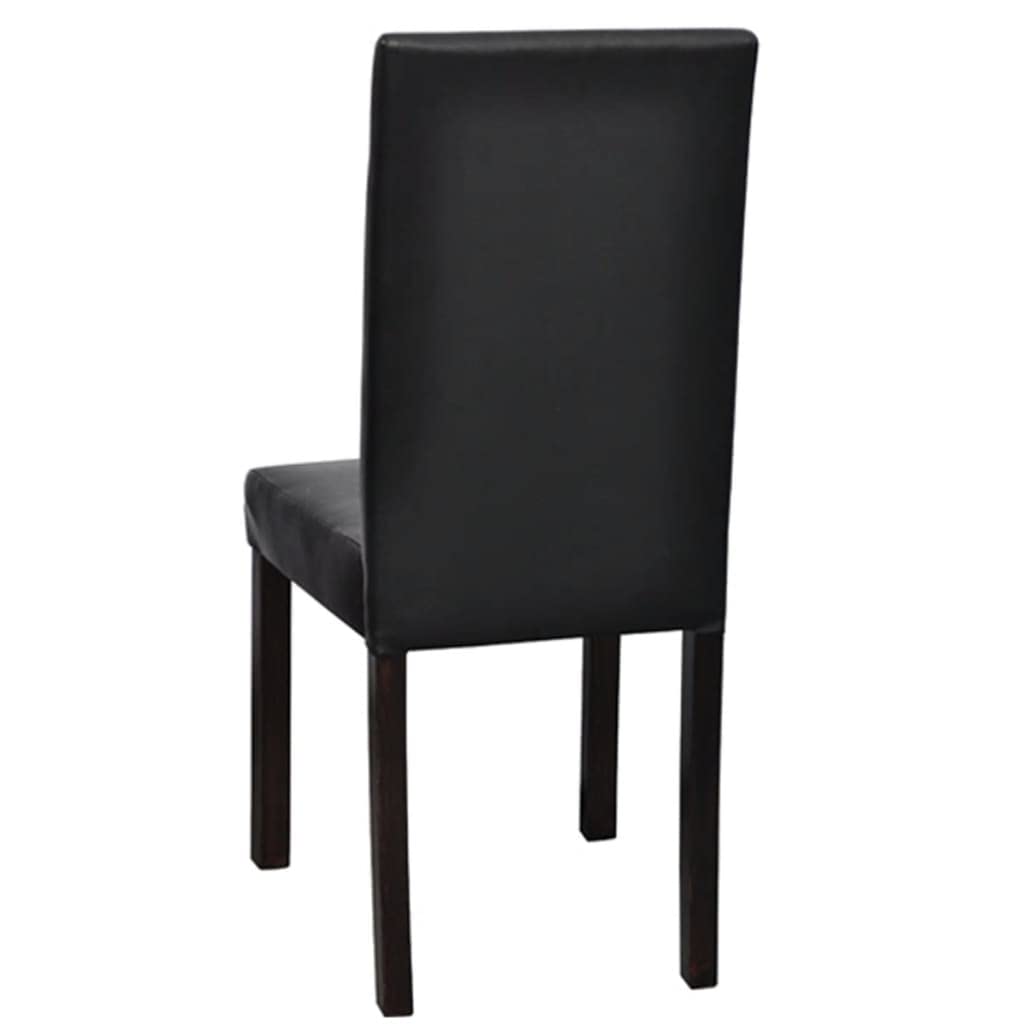 4-Piece Modern Dining Chair Set - Faux Leather Upholstered Kitchen & Dining Room Chairs - Comfortable Black Seating for Home, Restaurant & Office Use