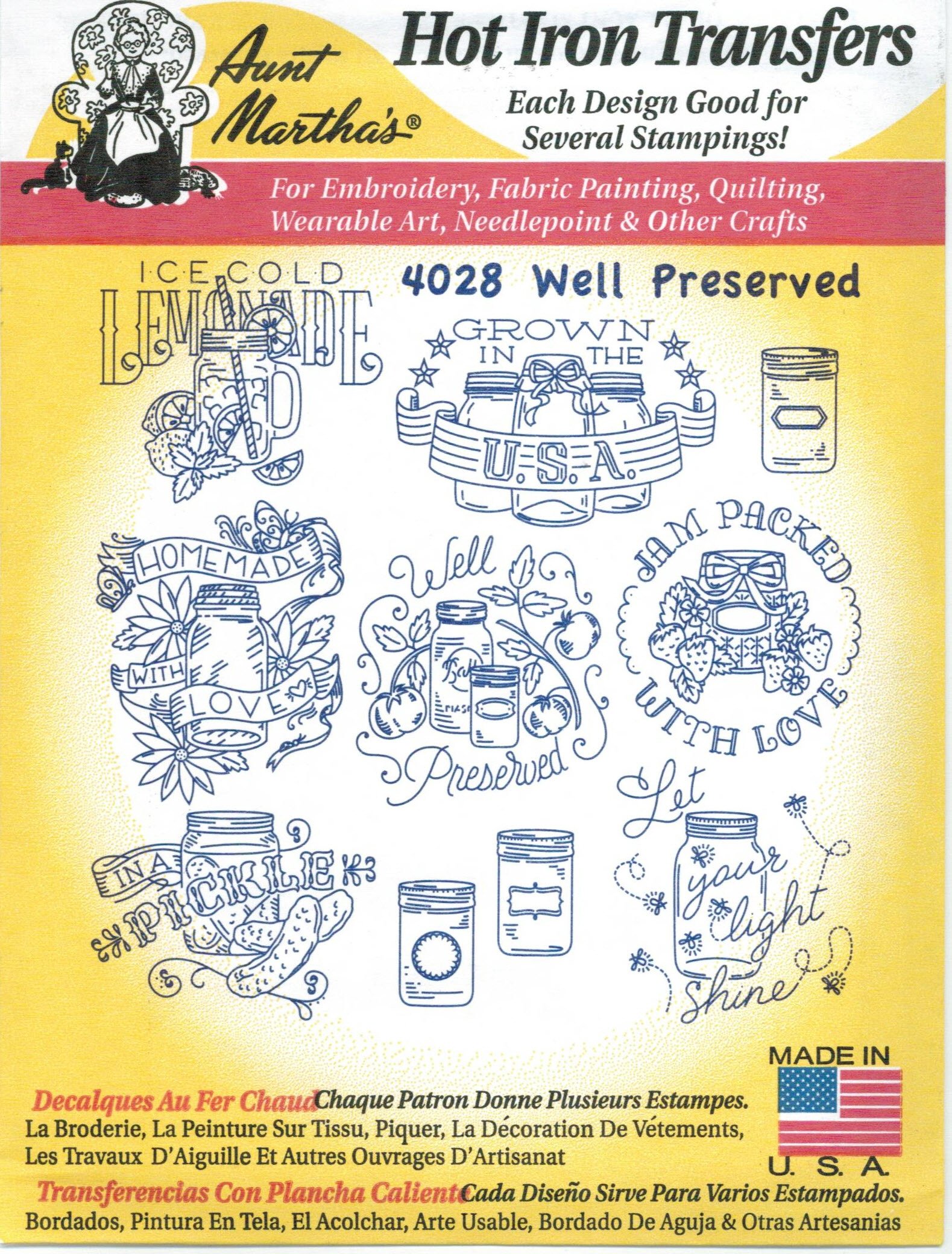 Aunt Martha's Hot Iron Embroidery Transfer Patterns - Vintage Iron-On Designs for DIY Crafts & Home Decor - Perfect for Quilting, Pillowcases, and Fabric Projects