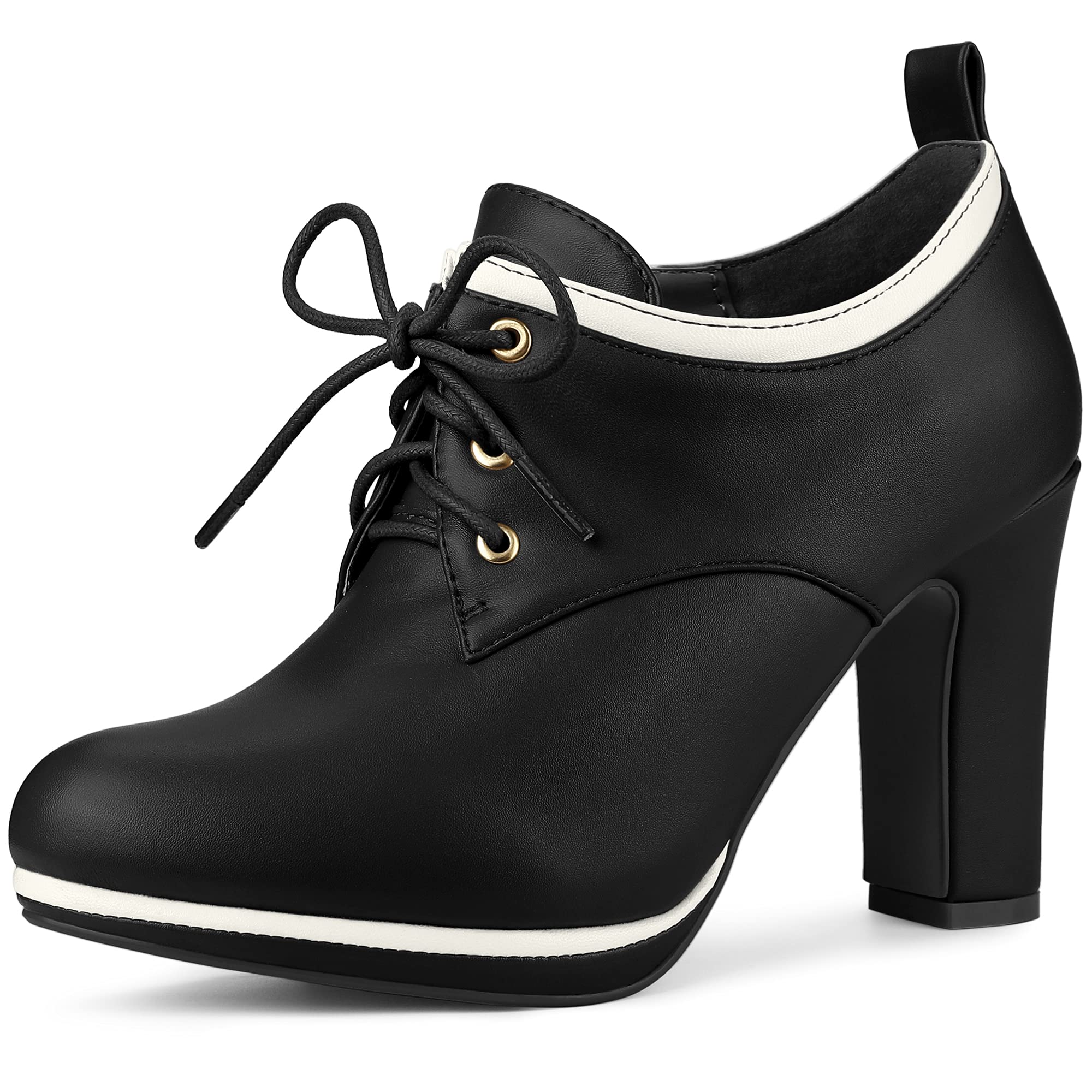 Allegra K Women's Chunky Heel Ankle Boots - Platform Lace Up Booties for Women | Perfect for Fall Fashion, Date Night & Office Wear