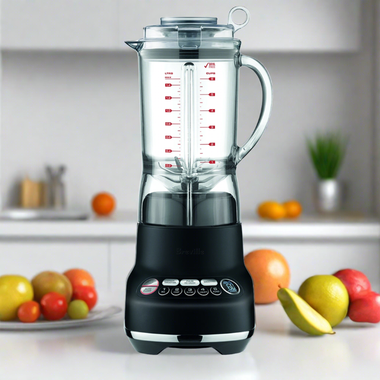 Breville The Fresh and Furious Blender - High-Speed 1200W Countertop Blender with 48oz BPA-Free Jar, Black Truffle (Model BBL620BTR1ACA1) for Smoothies, Soups & Nut Butters - Perfect for Home Kitchens & Healthy Lifestyles