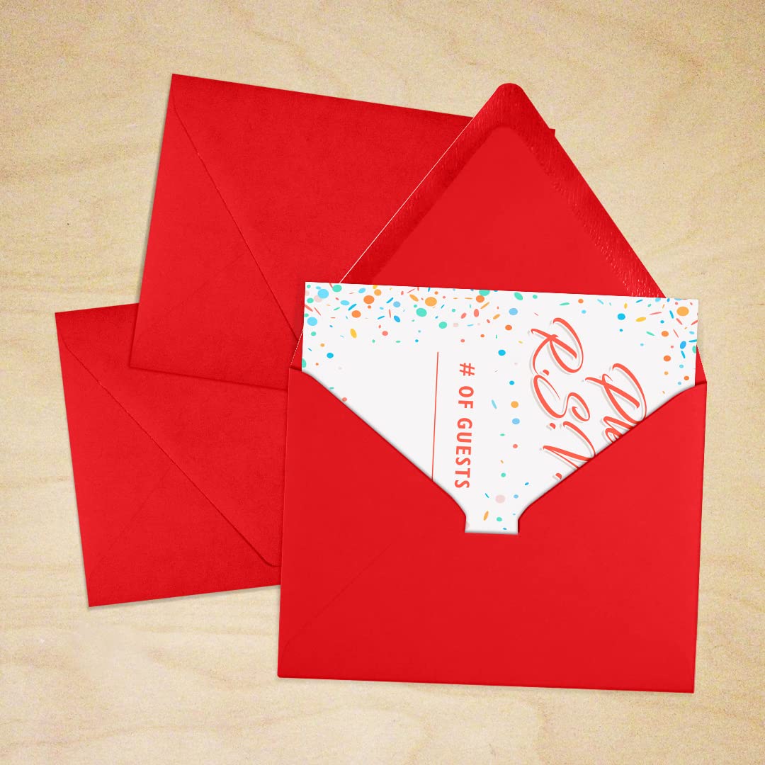 Premium A2 Contour Flap Envelopes 4 3/8 x 5 3/4 Inches - Ruby Red (Pack of 500) for Wedding Invitations, Greeting Cards & Business Correspondence