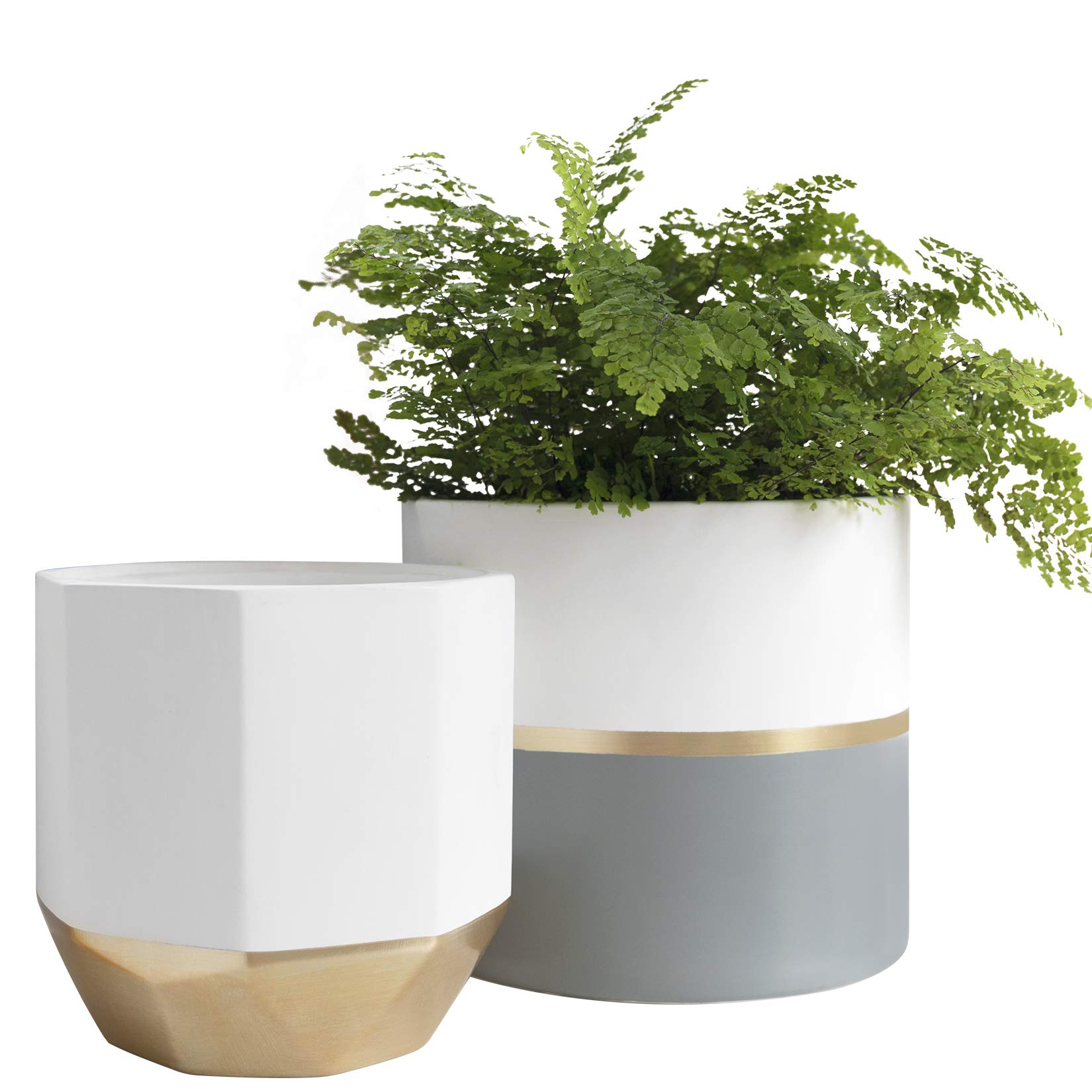 LA JOLIE MUSE Large White Ceramic Plant Pots - 10