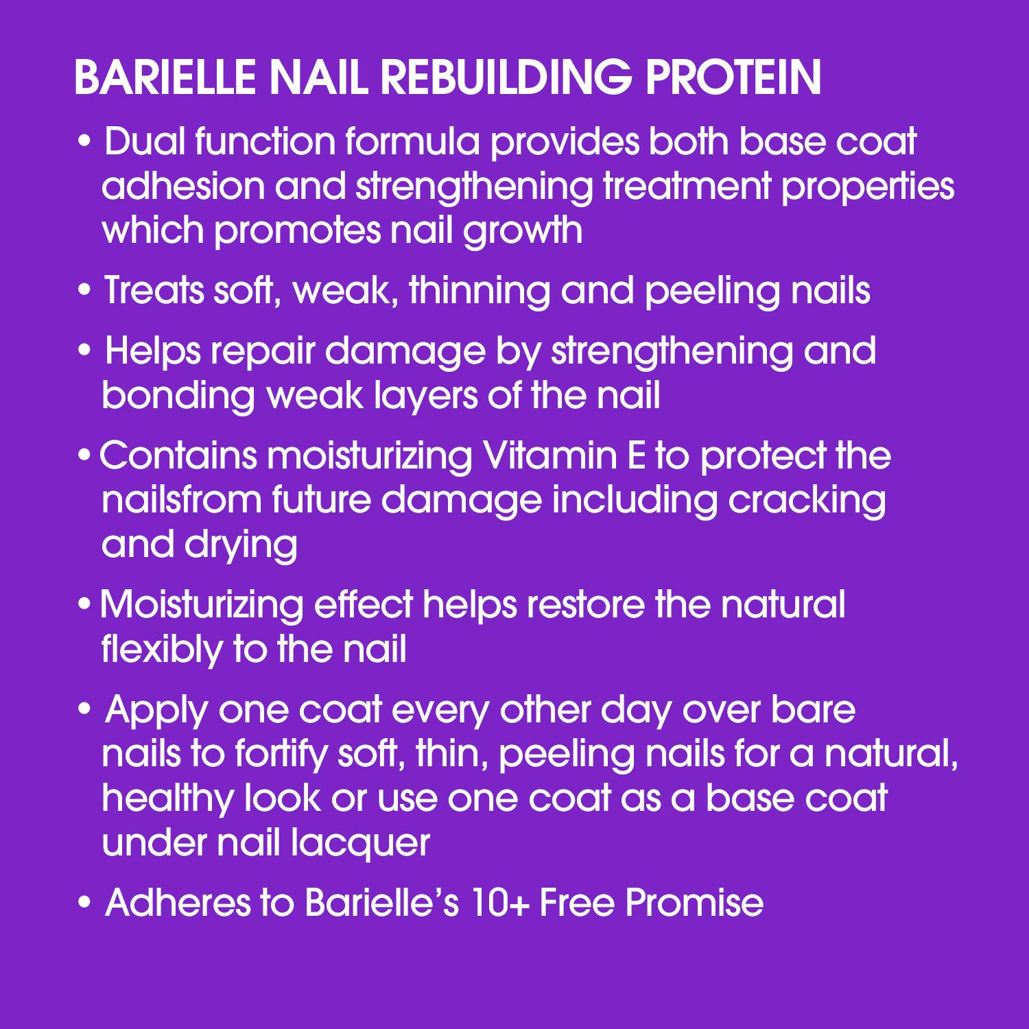 Barielle Nail Rebuilding Protein Treatment - 0.5 oz | Strengthens & Repairs Weak, Damaged Nails | Perfect for Manicures & Nail Care Routine