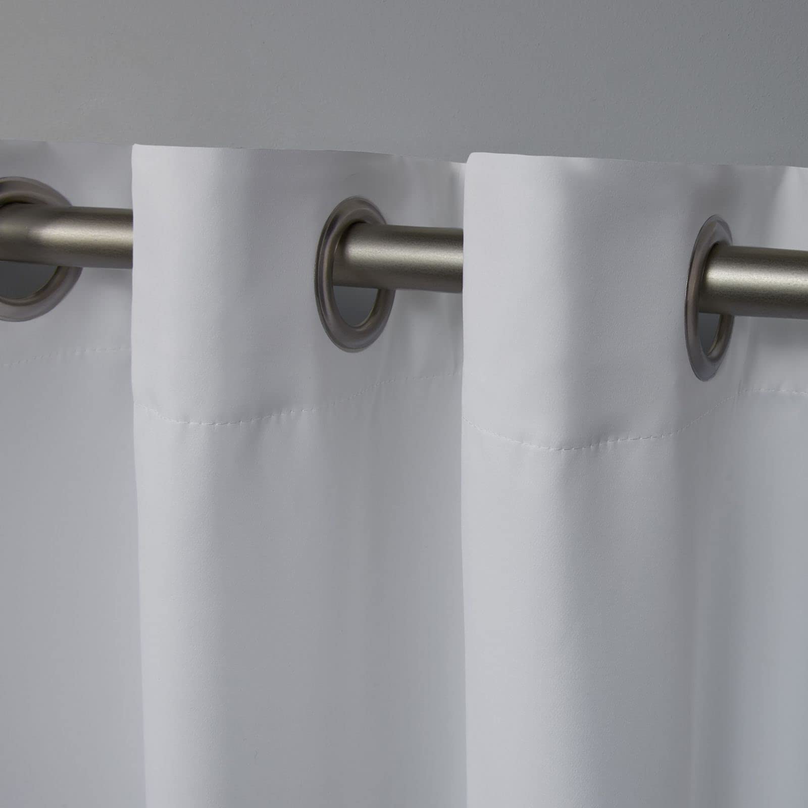 Exclusive Blackout Grommet Top Curtain Panel Pair - 52x96 Inches, White - Thermal Insulated Window Drapes for Bedroom & Living Room