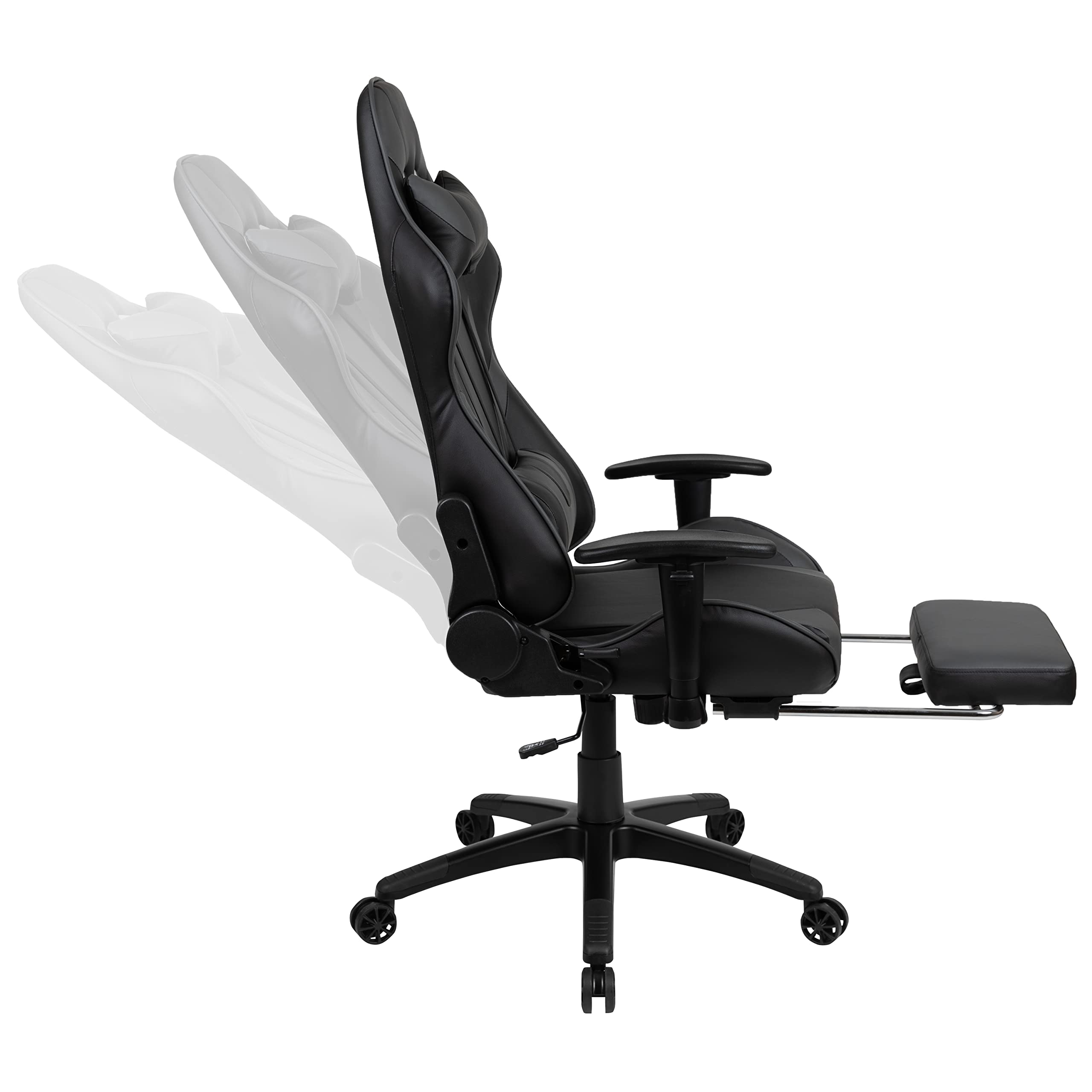 Ergonomic Black Gaming Desk & Gray Reclining Gaming Chair Set with Cup Holder, Headrest & Cable Management - Perfect for PC Gaming, Streaming & Home Office Setup