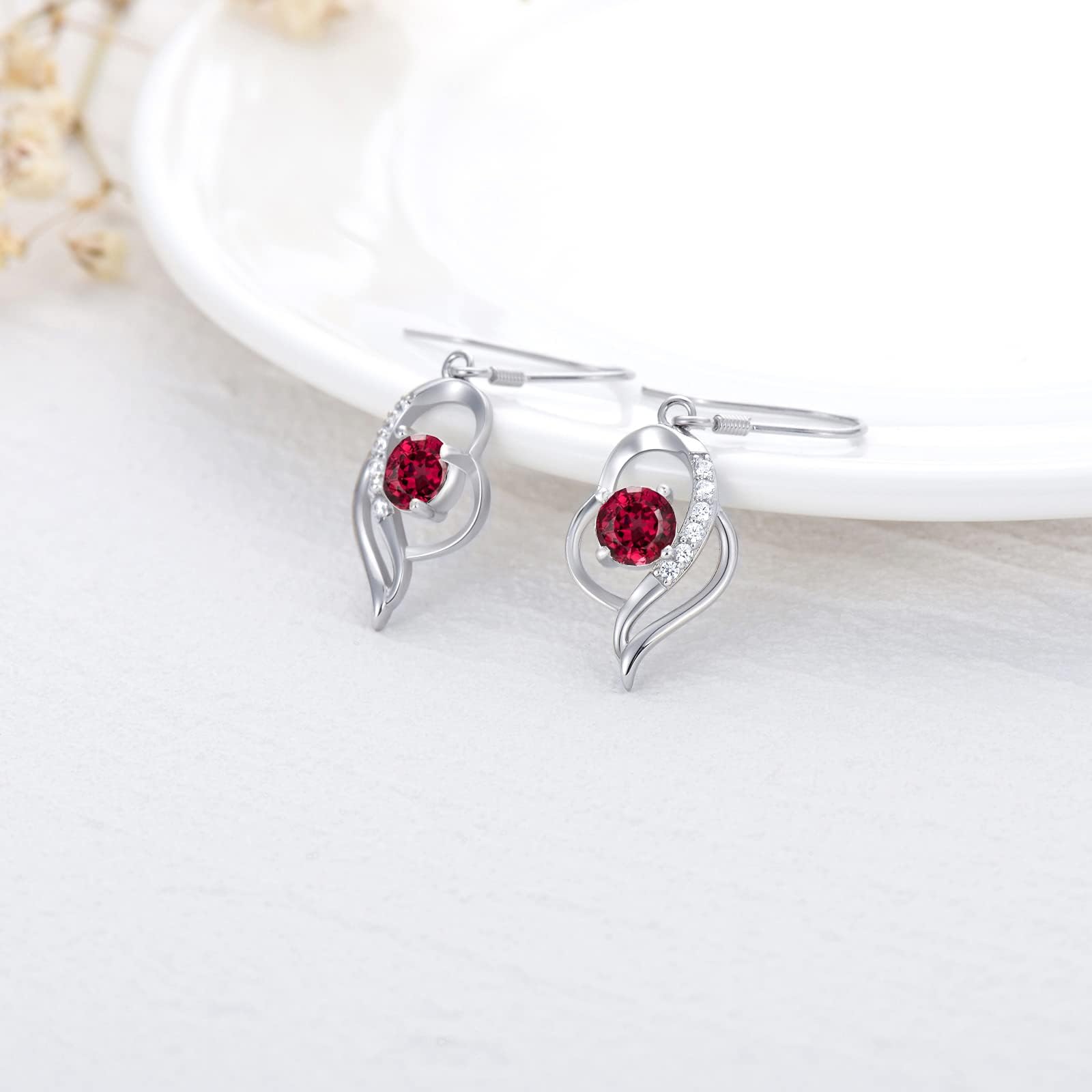 Seiyang 925 Sterling Silver Birthstone Dangle Earrings for Women - Elegant Fine Jewelry Gift for Birthday, Anniversary, Graduation | Perfect for Parties, Weddings & Everyday Wear