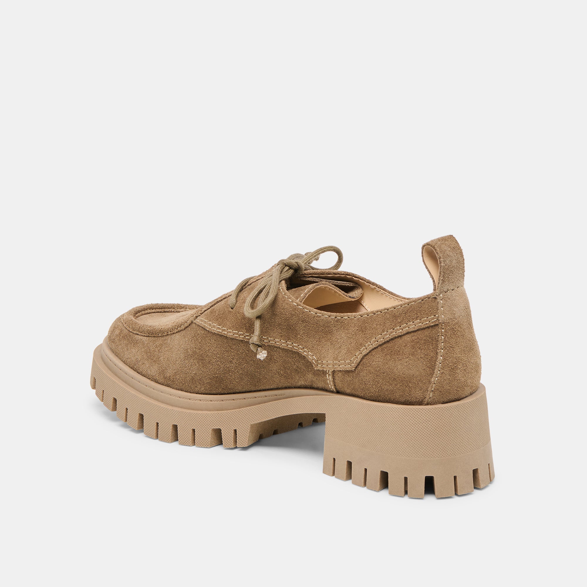 MILZA Loafers for Women - Olive Suede Slip-On Shoes - Comfortable & Stylish Casual Footwear for Work, Travel & Everyday Wear