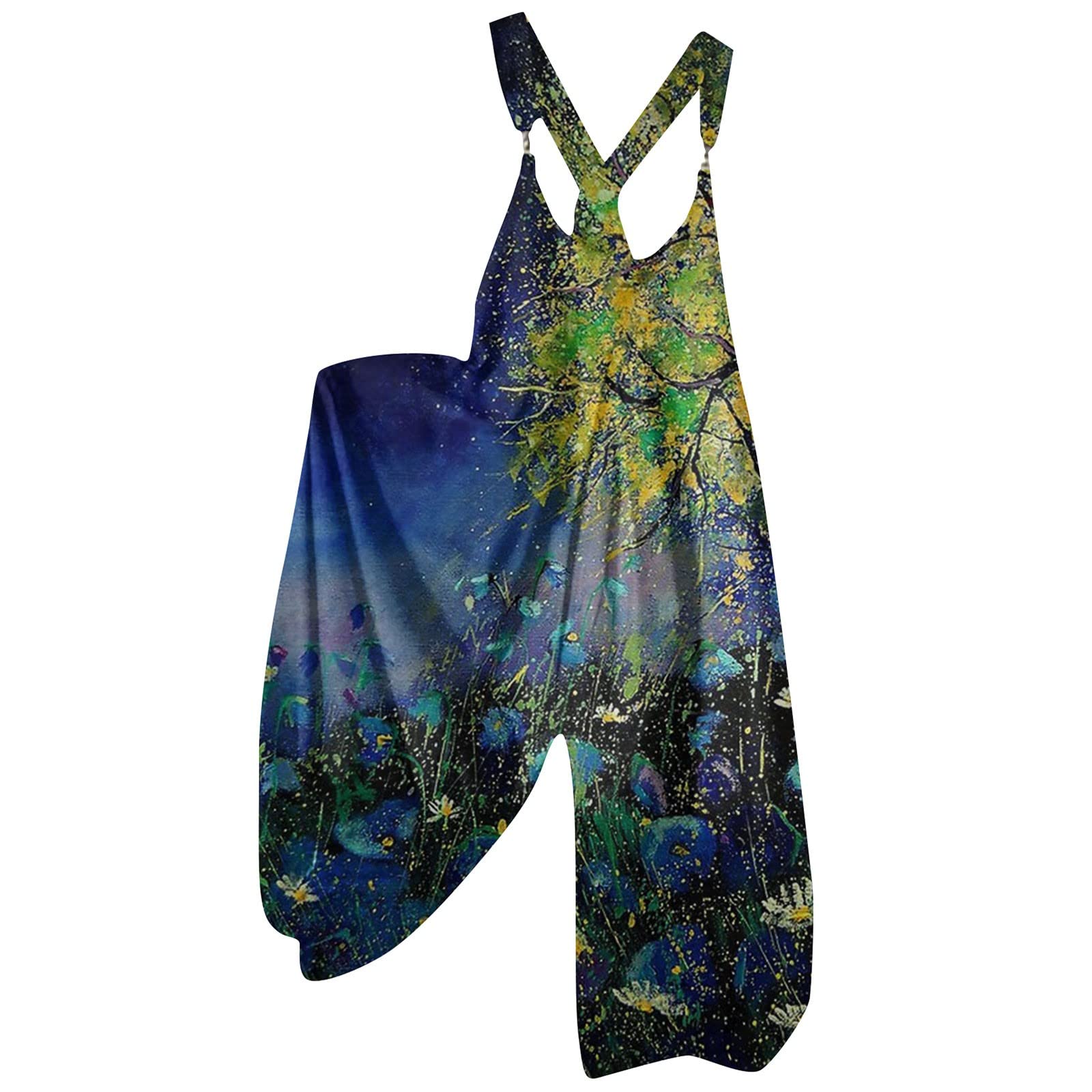 2022 Winter Women's Skull Print Overalls - Warm Cotton Baggy Wide Leg Pants, Loose Fit Romper Jumpsuit with Bib - Perfect for Casual Outings, Streetwear Fashion & Winter Layering