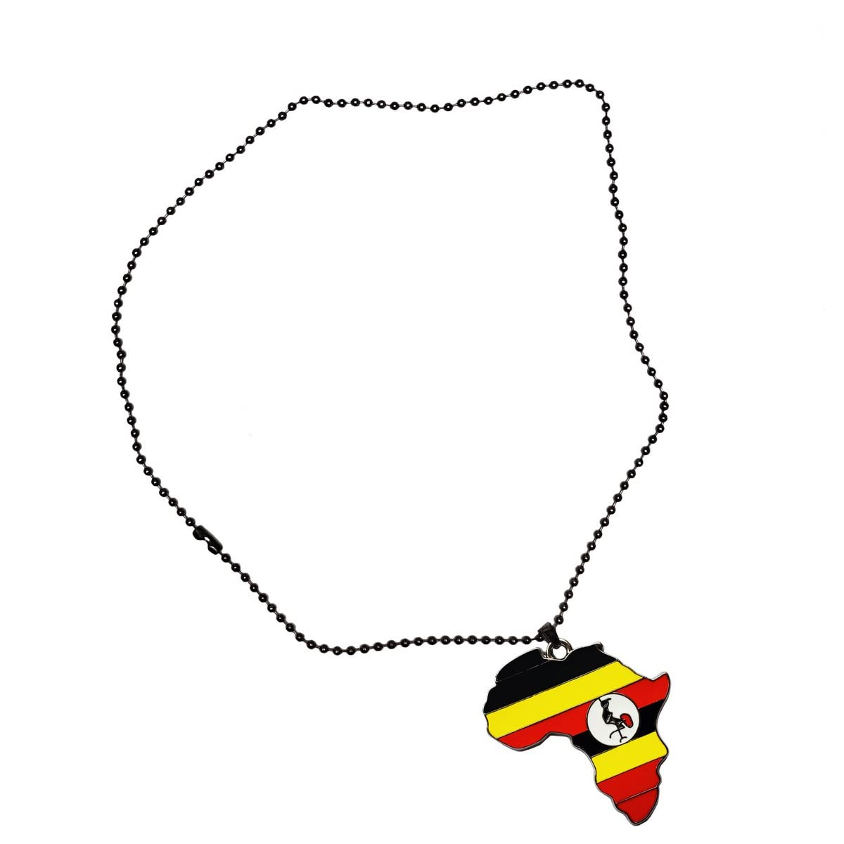 Stylish Uganda Flag Pendant Necklace with African Map Chain - Perfect for Cultural Pride, Travel Enthusiasts & Unique Gift Giving