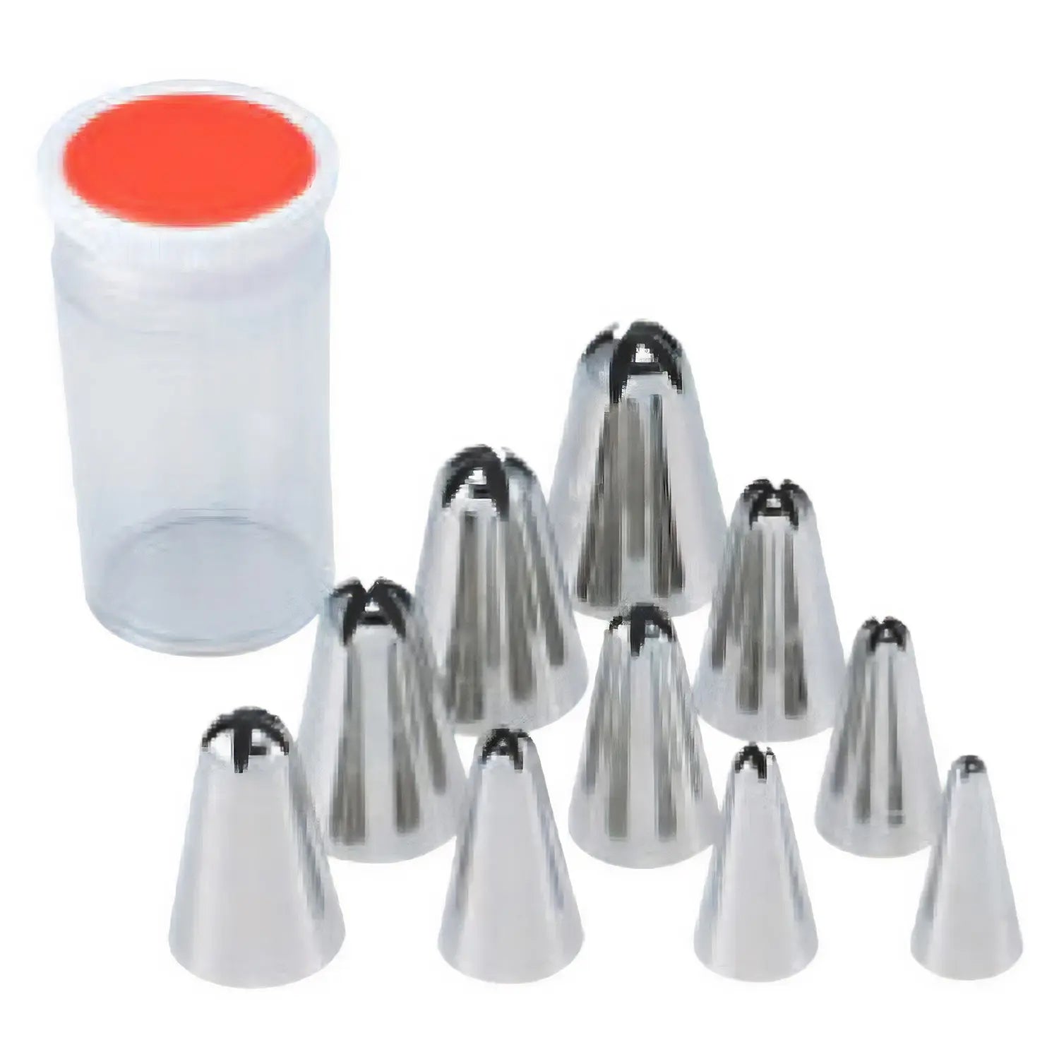EBM Brass Flower Piping Tips - 5 Petal Design (10 Pack) - Professional Cake Decorating Tools for Cupcakes, Cookies & Pastry Designs