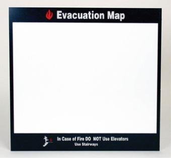 Evacuation Map in Case of Fire - Pack of 4 Emergency Exit Signs for Office, School & Building Safety