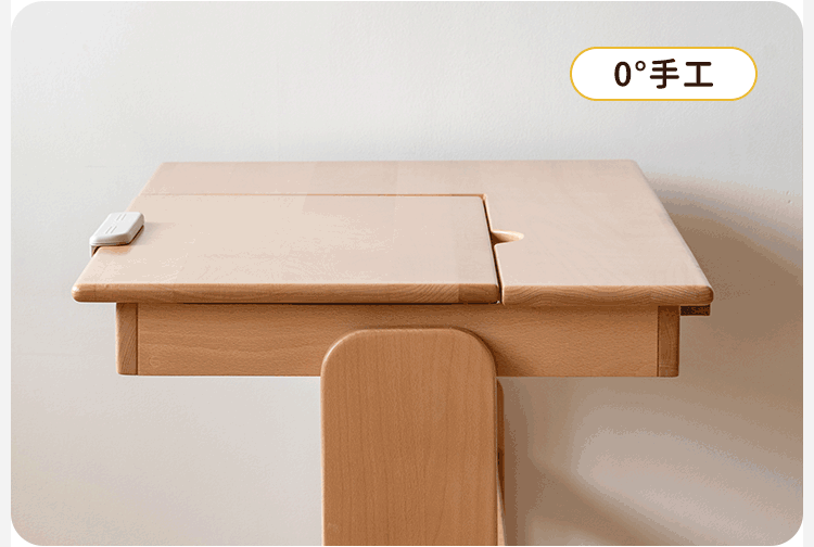 European Beech Solid Wood Adjustable Height Kids Table - Study Desk for Children, Toddler Activity Table, Playroom Furniture, Homeschool & Montessori Learning