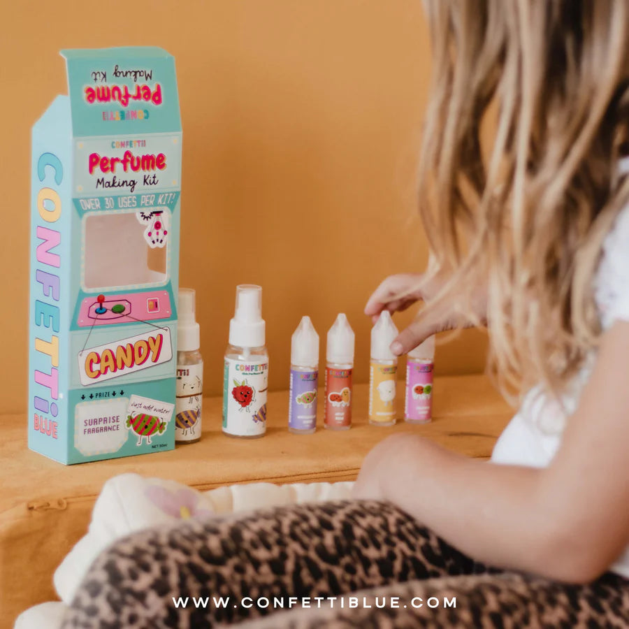 Confetti Blue Candy Scented Perfume Making Kit for Kids & Teens - DIY Fragrance Craft Set with Sweet Aromas, Perfect for Birthday Parties, Gifts & Creative Play