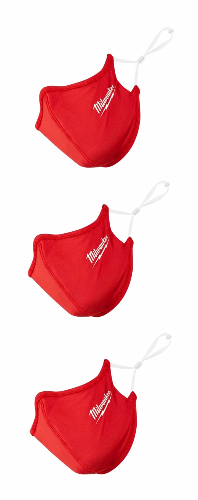 3 Pack Milwaukee 2-Layer Performance Face Mask - Breathable & Reusable, One Size Fits Most - Ideal for Construction, Woodworking & Outdoor Activities