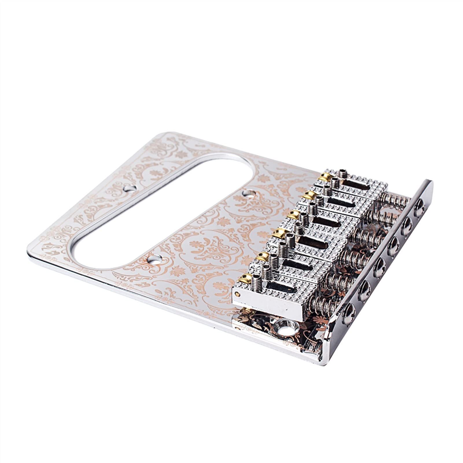 Premium Electric Guitar Bridge - Hand-Carved Saddle Tailpiece Plate for Luthiers & Musicians (Silver) | Perfect for Guitar Repair, Custom Builds & Professional Setups