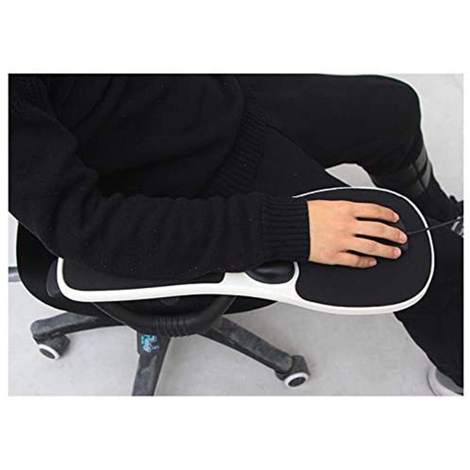 Ergonomic Mouse Pad with Wrist Rest - Comfortable Armrest Support for Office & Gaming - White - Perfect for Long Hours of Computer Work, Typing, and Gaming Sessions