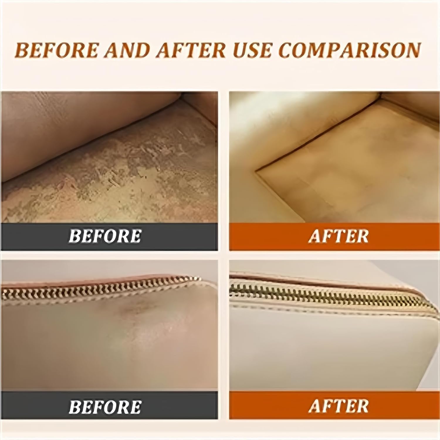 Generallye™ Leather & Furniture Repair Kit (2PCS) - Leather Repair Cream & Applicator Brush for Sofa, Couch, Car Seats, Bags & More - Restore Scratches & Cracks on Leather & Vinyl Surfaces