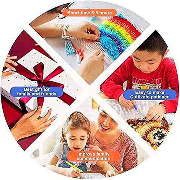 Beagle Dog DIY Latch Hook Kit - Round Pre-Printed Rug Crochet Yarn Embroidery Needlework Set (52x52cm) for Home Decor, Sofa Cushion Cover & Christmas Decoration | Perfect for Craft Lovers & Pet Owners