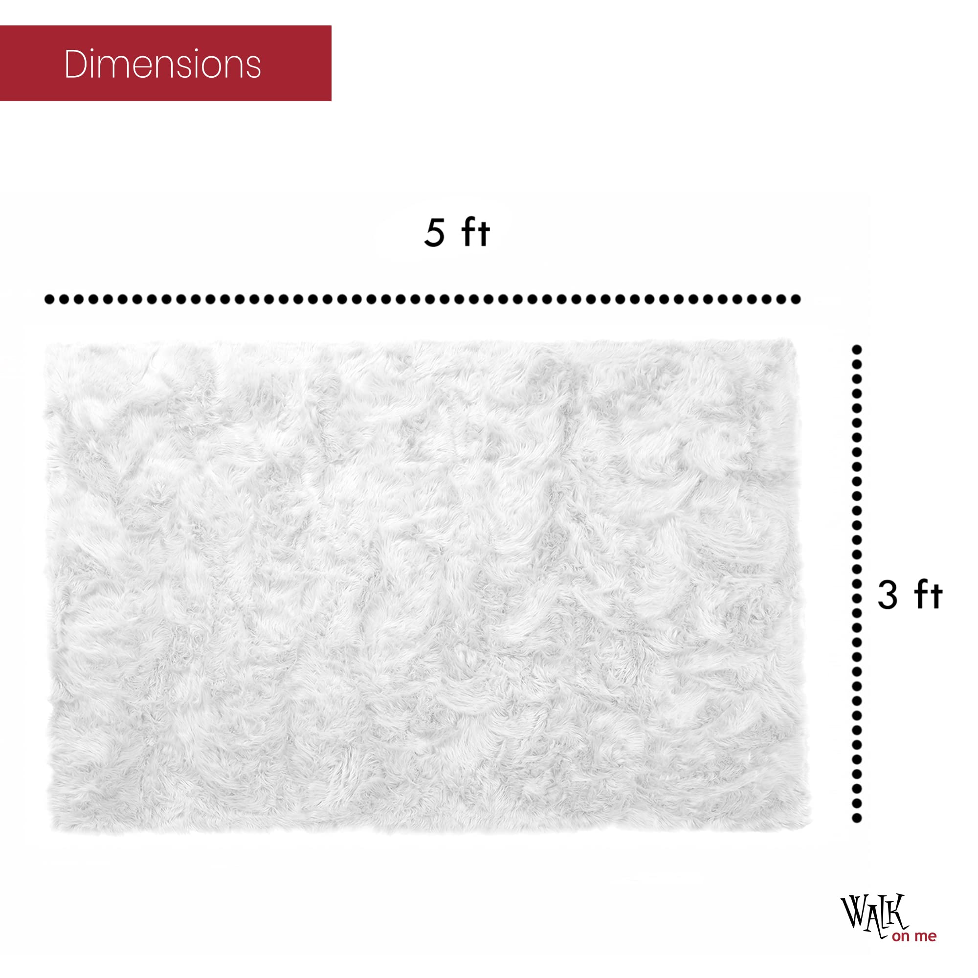 Silky Soft Faux Fur Area Rug 3x5 Feet - White Fluffy Sheepskin Rug for Living Room, Bedroom, Nursery | Non-Slip Backing & Machine Washable | Cozy Home Decor for Winter Warmth & Kids Play Area