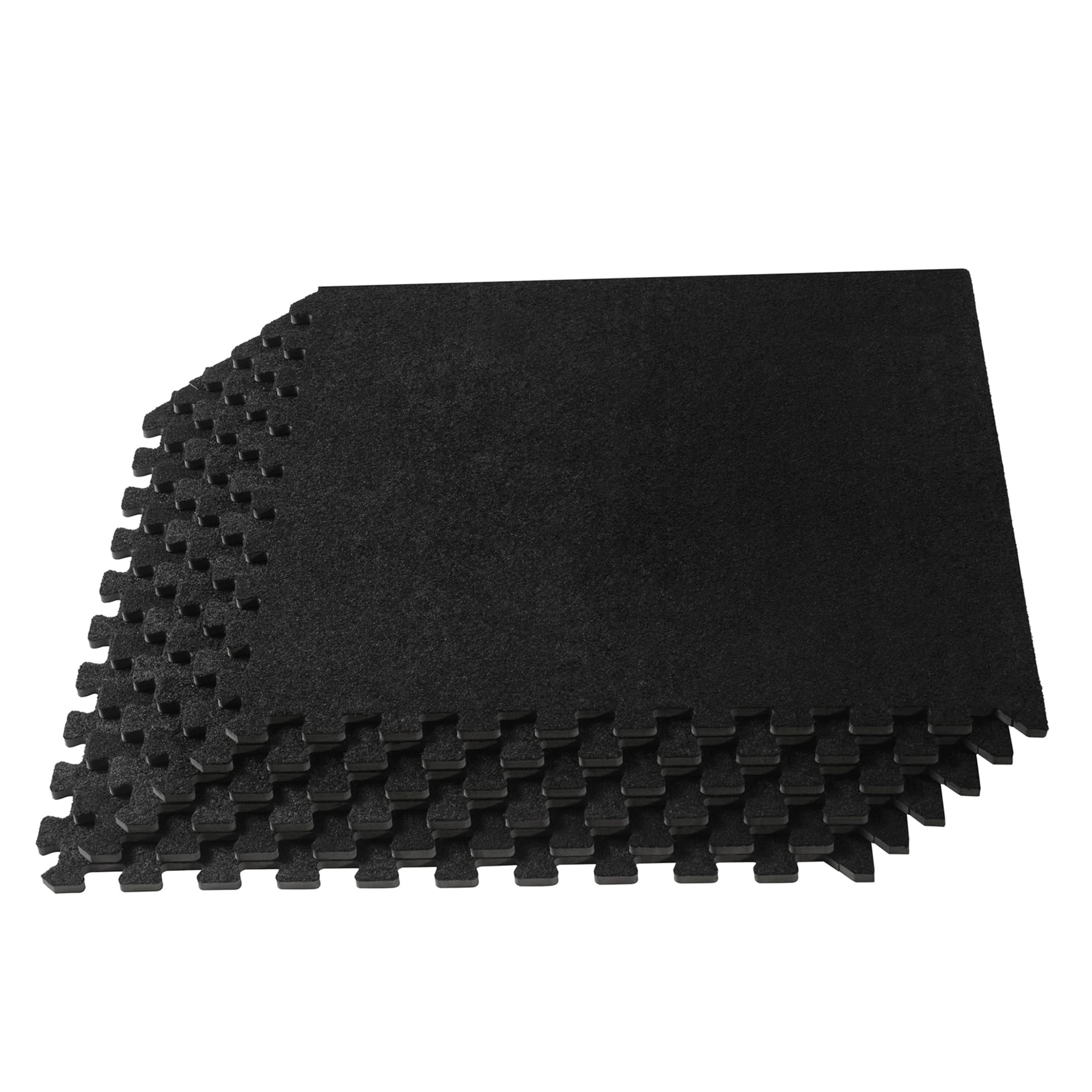 3/8 Inch Thick Interlocking Foam Carpet Tiles - Durable Anti-Fatigue Floor Mats for Home, Office & Classroom - Soft Support for Standing Desks, Play Areas & Workspaces