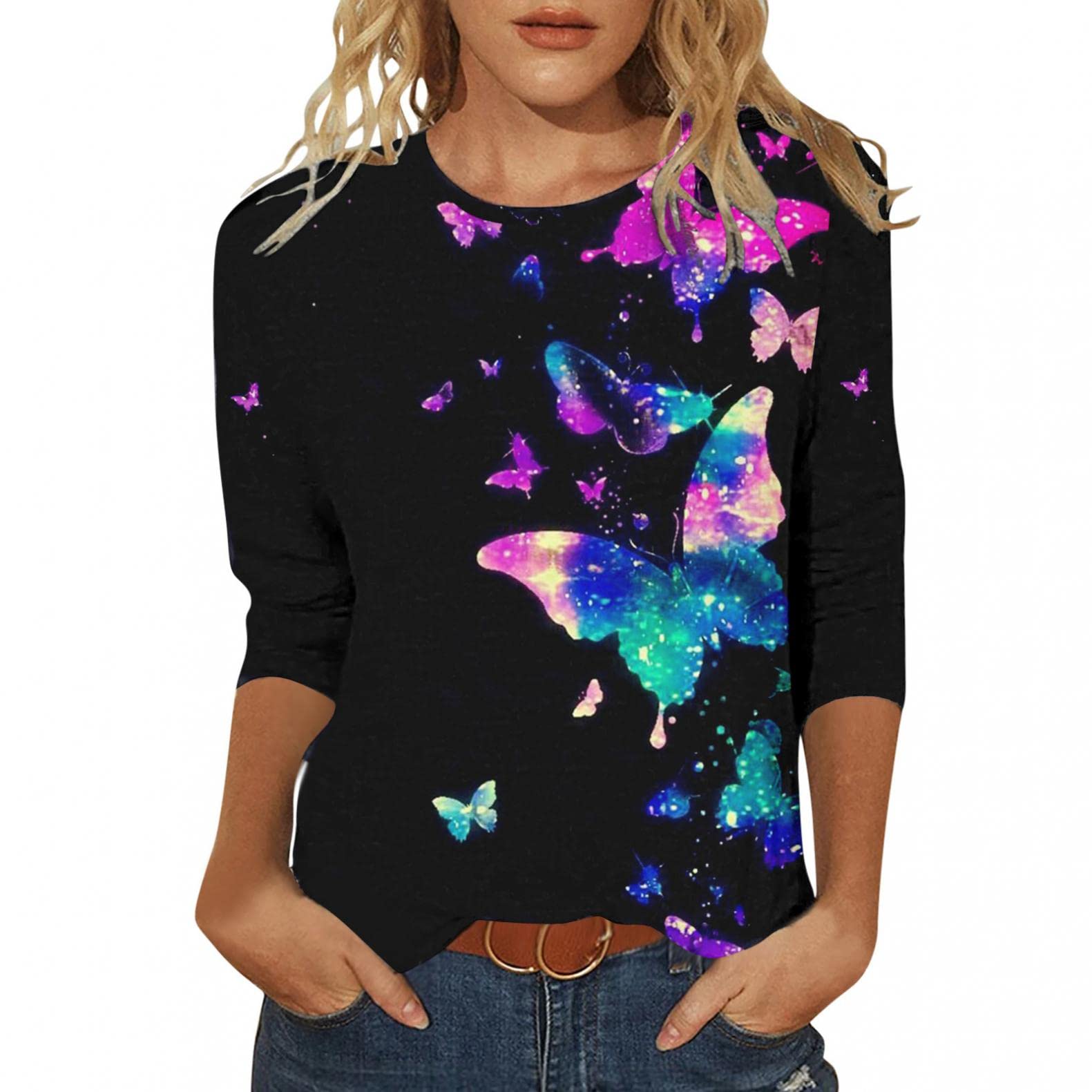 **Aayomet Women's Plus Size Short Sleeve Tops - Lightweight Loose Casual T-Shirts with Printed Crew Neck for Summer | Perfect for Beach, Travel & Everyday Wear**