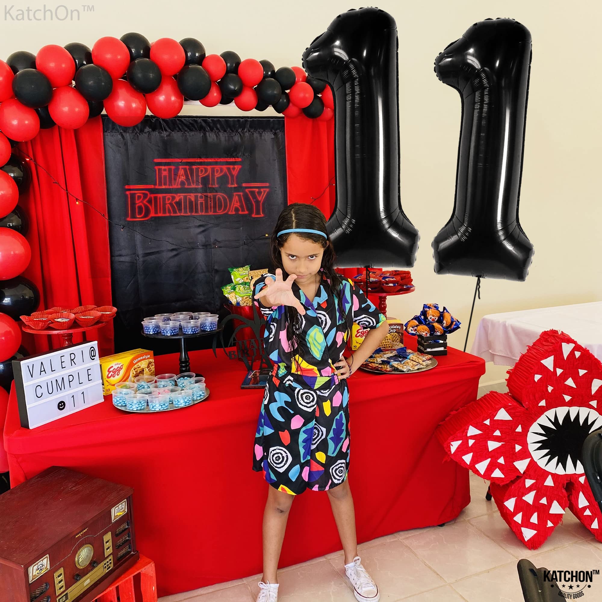 KatchOn 40 Inch Giant Black Number 11 Balloon - Extra Large Birthday Decorations for 11th Birthday Party, Anniversary & Special Events | Perfect for Boys' Birthday Decor, Photo Backdrops & Celebration Balloon Arches