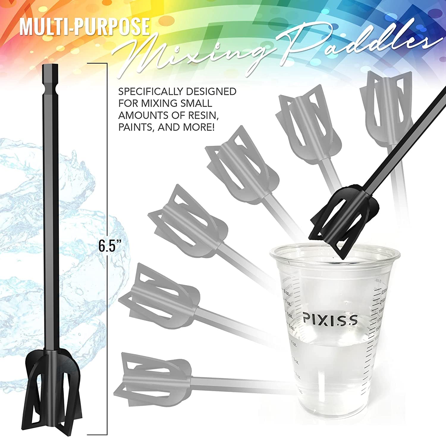 **Pixiss Premium Handheld Rechargeable Epoxy Resin Mixer - Pro-Grade Resin Stirrer for DIY Crafts, Tumblers & Resin Art - Minimizes Bubbles with Included Starter Kit - Perfect for Resin Jewelry, Coasters & Home Decor Projects**