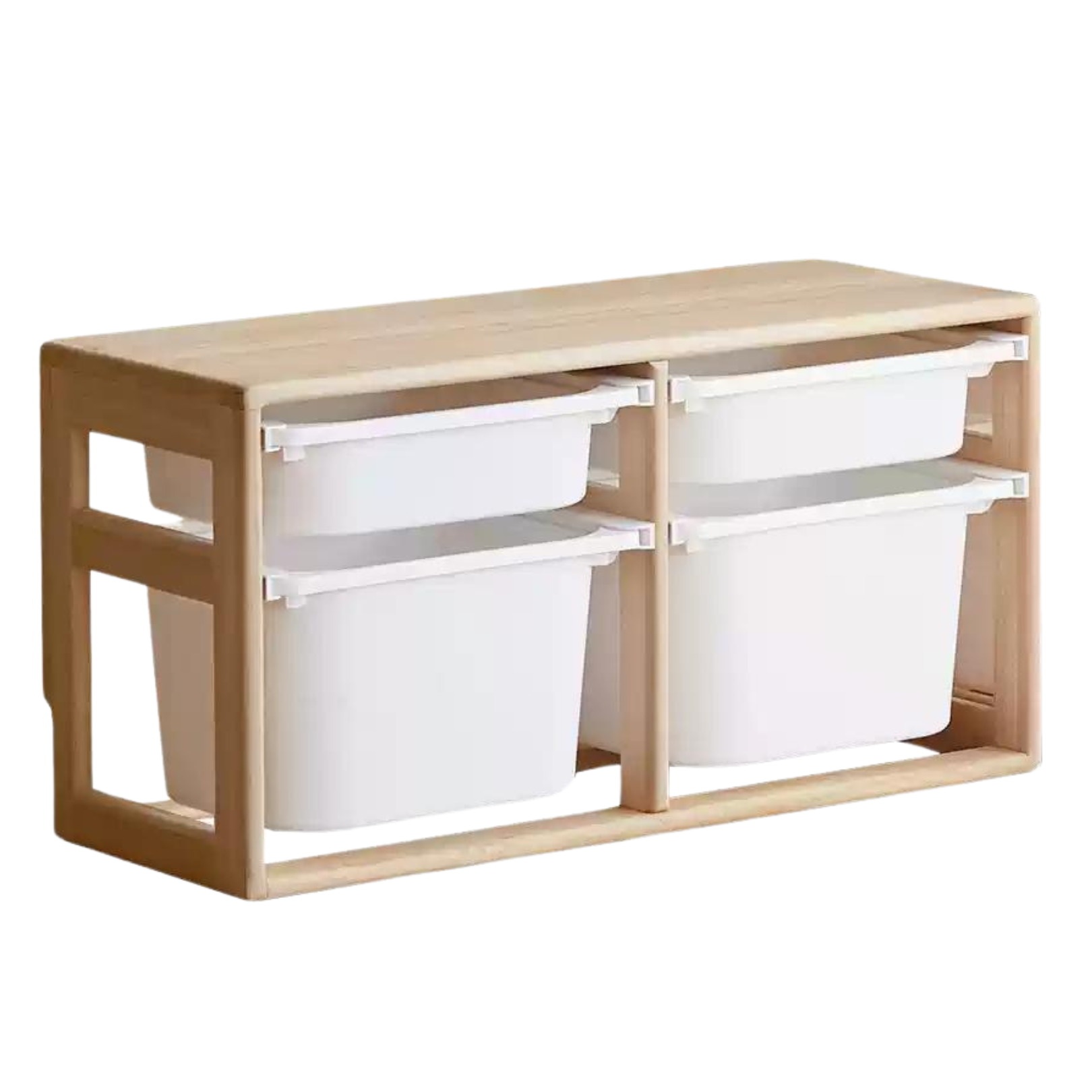 **Solid Wood Montessori Toy Storage Shelf for Kids - Organize Playroom, Nursery & Bedroom Toys - Eco-Friendly Poplar Wood Children's Bookshelf**