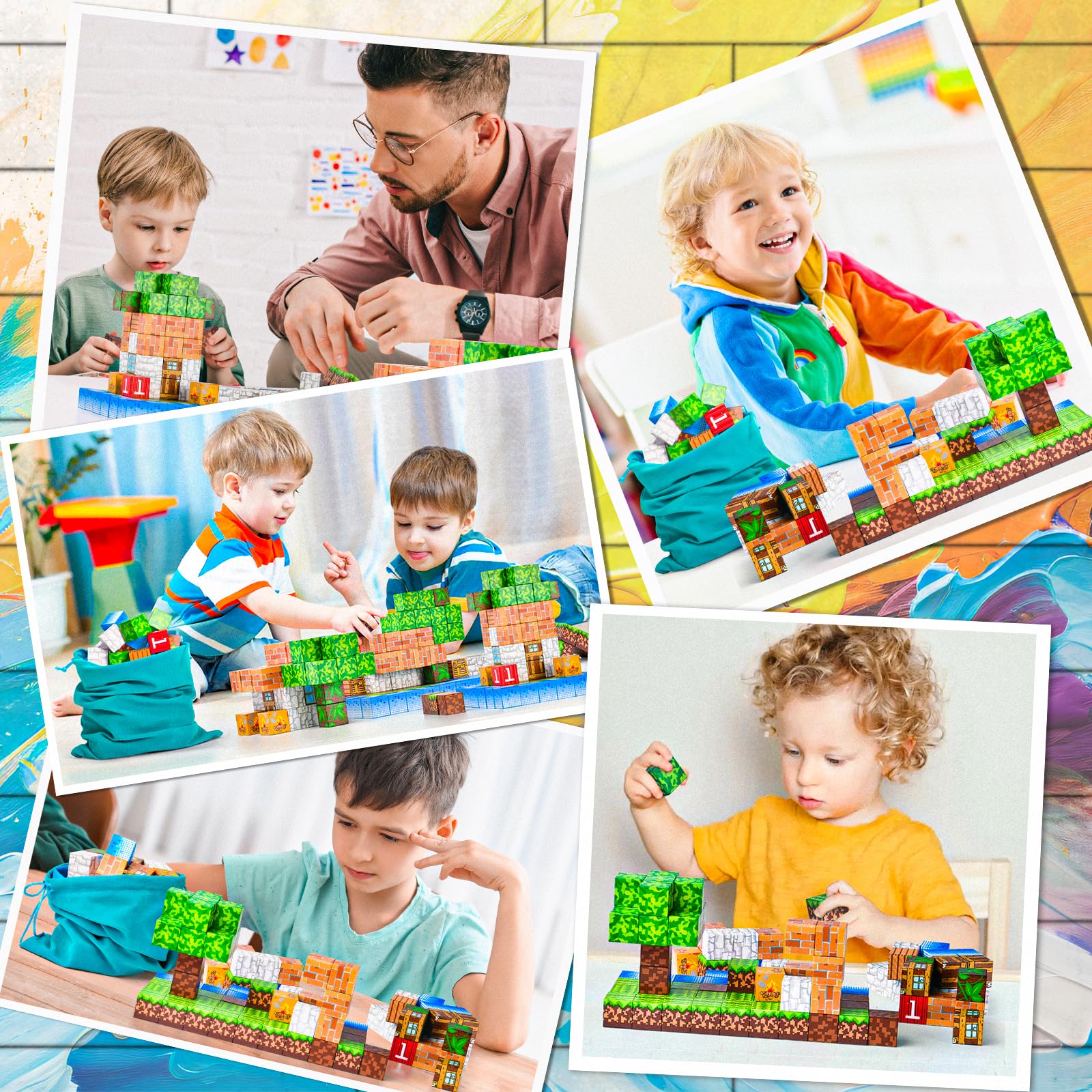 100PCS Magnetic Building Blocks - STEM Educational Toys for Kids Ages 3-9, Sensory Learning Games for Toddlers & Preschoolers | Perfect Christmas Birthday Gift for Boys & Girls | Encourage Creativity & Early STEM Development at Home or Classroom