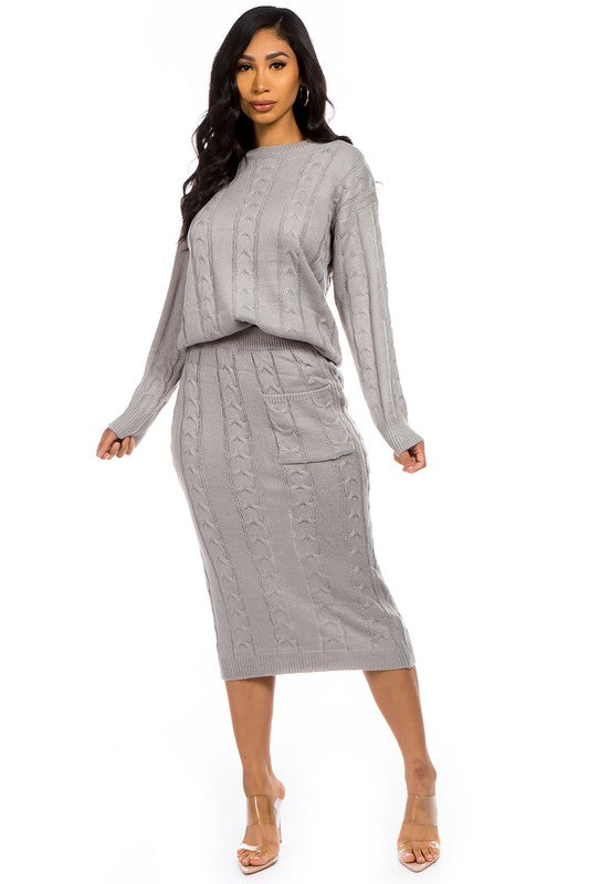 2-Piece Sweater Dress Set for Women - Cozy Knit Outfit for Fall & Winter - Perfect for Casual Wear, Office, and Date Nights