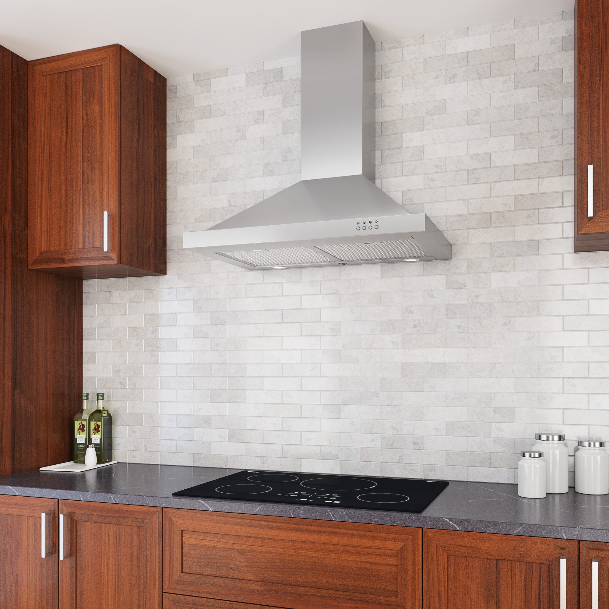 WPRV430 30-Inch Stainless Steel Wall Mount Pyramid Range Hood - Powerful Kitchen Ventilation for Modern Homes