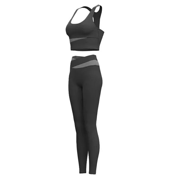Women's Yoga Set - Sexy Sports Bra & High Waist Leggings 2-Piece Workout Outfit | Gym Clothes for Yoga, Pilates & Fitness Training | Breathable Athletic Sportswear for Women