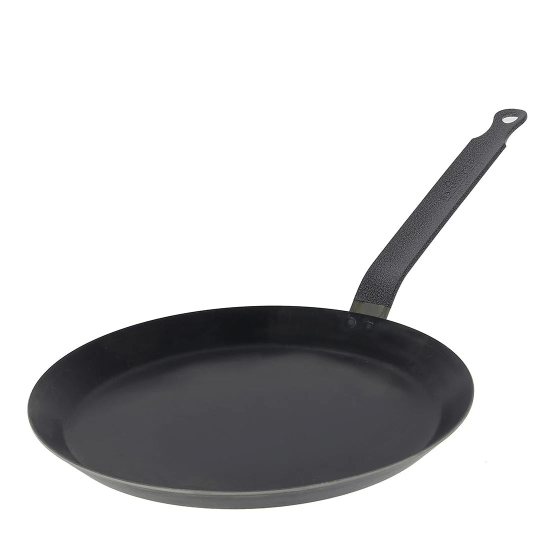 De Buyer Blue Carbon Steel Crepe Pan 8 Inch - Professional French Pancake Pan for Perfect Crepes, Galettes & Tortillas - Ideal for Home Cooking & Restaurant Use