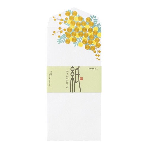 Seasons Silk Print Envelope Midori DESIGNPHIL - Elegant Japanese Style Stationery for Letter Writing, Gift Wrapping & Scrapbooking