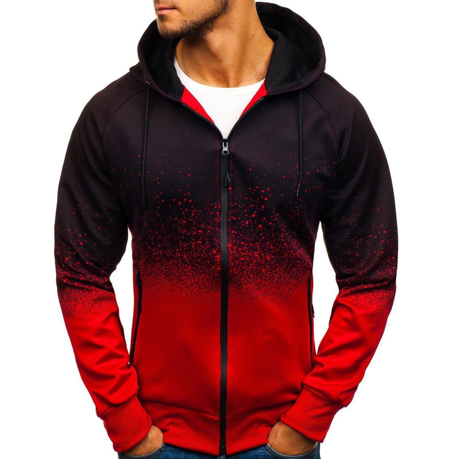 Men's Tie Dye Zip Up Hoodies - Long Sleeve Full Zip Sweatshirts with Drawstring Hood | Casual Streetwear for Gym, Outdoor & Everyday Wear