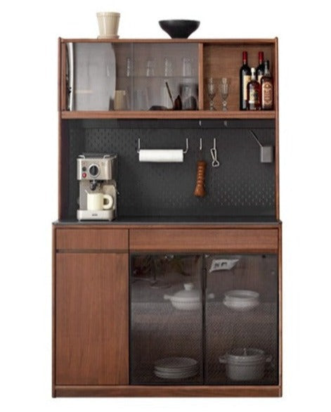 Solid Black Walnut Wood Sideboard Buffet Cabinet - Rustic Dining Room Storage Furniture for Kitchen, Living Room & Entryway Organization