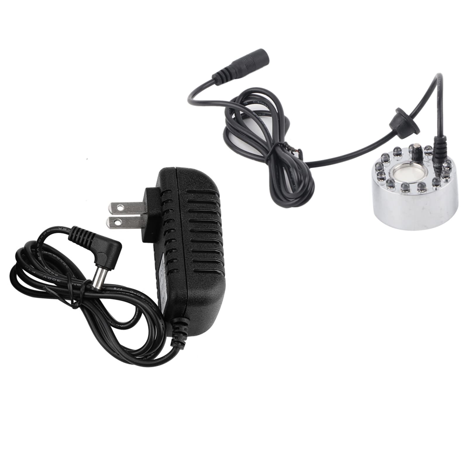 GLOGLOW Ultrasonic Mist Maker with 12 LED Lights - Mini Fog Machine for Aquariums, Water Fountains, Ponds & Fish Vases (US Plug) - Perfect for Home Decor, Hydroponics & Relaxation Spaces