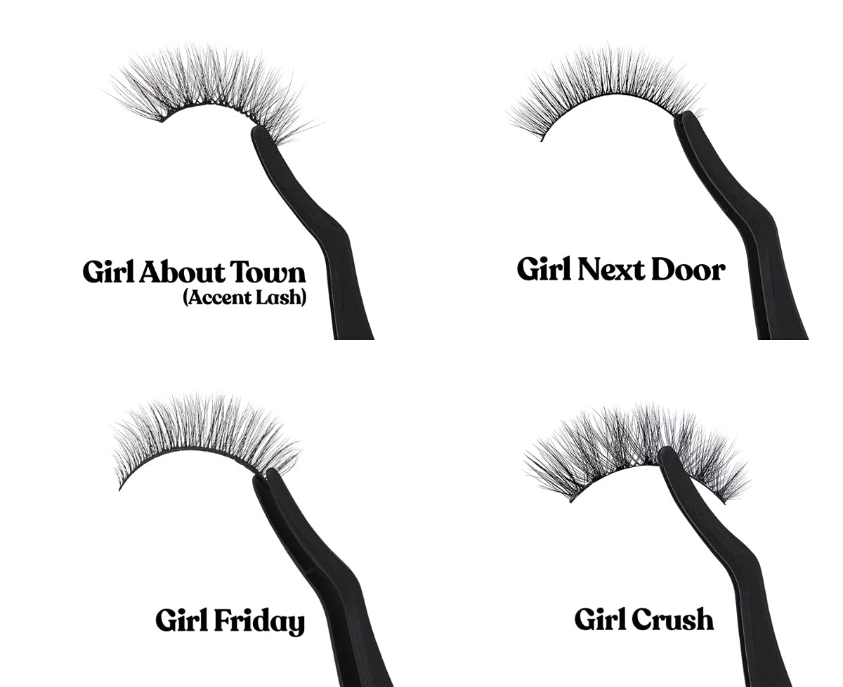 Silly George LinerBond Lash System - Girl Series Starter Kit with Eyeliner Adhesive & 1 Set Natural Lashes (Girl Overboard, LinerBond PRO Clear) | Easy False Eyelash Application for Everyday Glam & Special Occasions