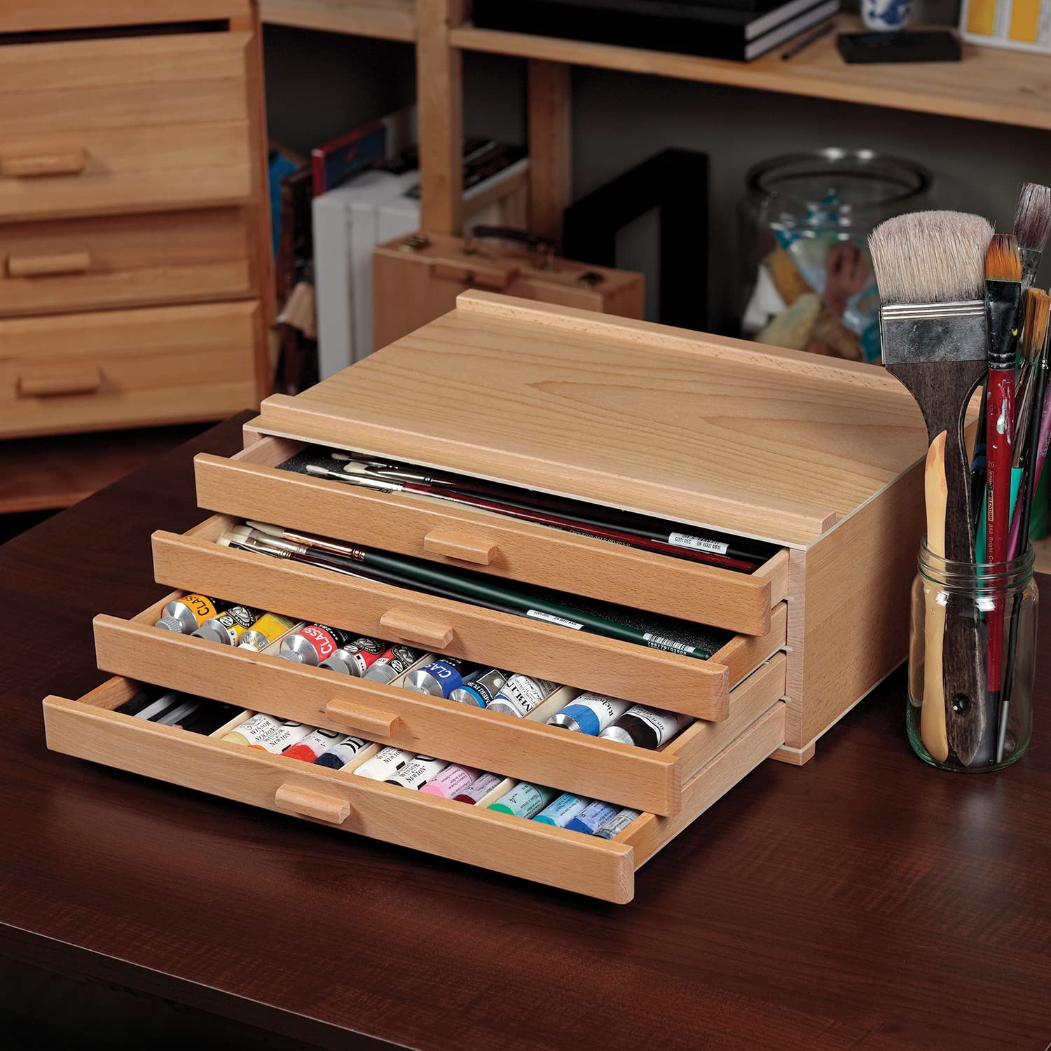 HG Art Concepts Artists Storage Chests - Premium Studio Organizer for Paint Tubes, Brushes, Pencils & Markers (3-Drawer & 4-Drawer Options) - Perfect for Art Studios, Craft Rooms & Classroom Organization